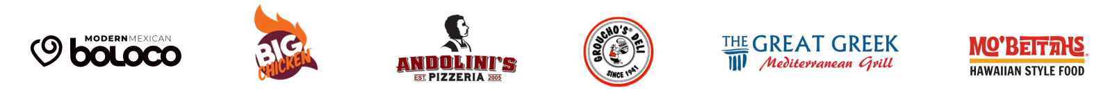 A group of logos representing restaurants who use Ovation.